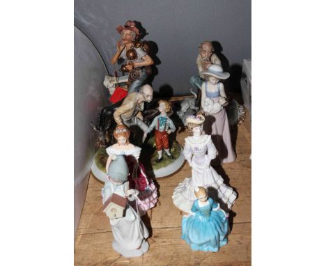 Collection of Royal Doulton, Nao, Lladro, Coalport and Capodimonte figures.
