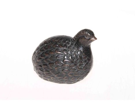 Oriental bronze game bird, 9.5cm.