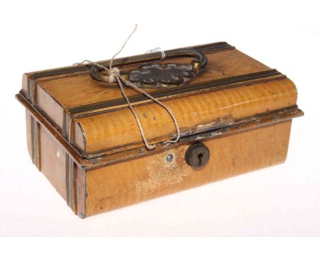 Late Victorian painted trunk shape cash box.
