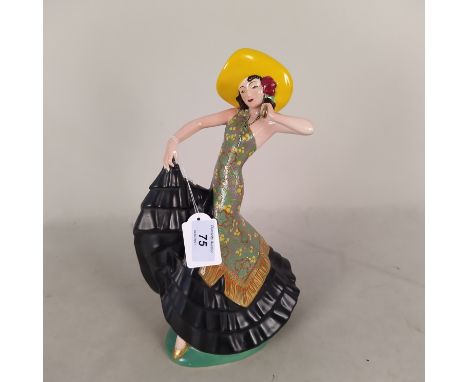 A Crown Devon Art Deco figurine 'Rio Rita', modelled by K Parsons, 12" high