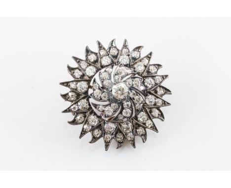 2.5 Gold Round Rhinestone Brooch Pin - Pack of 12 - CB Flowers