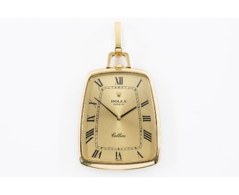 A ROLEX CELLINI GOLD CASED PENDANT WATCHWith a signed circular jewelled lever movement, detailed within the caseback 18 K 0,7