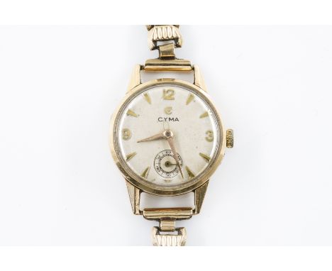 A CYMA GOLD CASED LADY'S  WRISTWATCHWith a circular jewelled movement, detailed Tavannes Switzerland, detailed within the cas