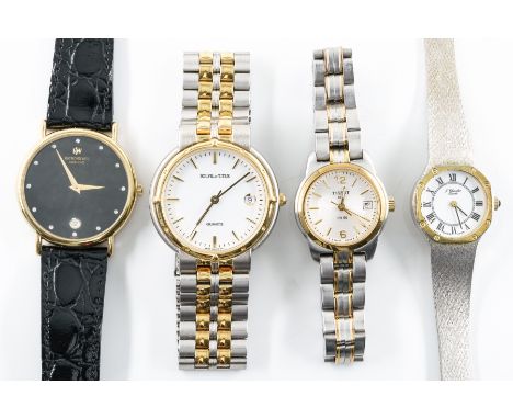 A RAYMOND WEIL GENTLEMAN'S WRISTWATCH AND THREE FURTHER WRISTWATCHES (4)The gilt metal cased Raymond Weil wristwatch having a