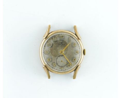ROLEX. A 1950s 9CT GOLD MANUAL WIND WRISTWATCHHallmarked for 9ct gold, Birmingham 1955, the dial with gold applied Arabic num