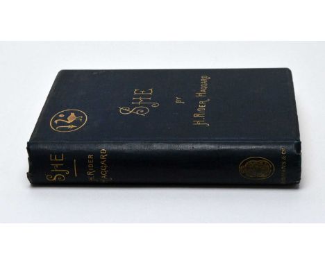 Haggard (H. Rider) She: A History of Adventure, 8vo, gilt cloth, illus. with two chromolithographs, first edition 1887.