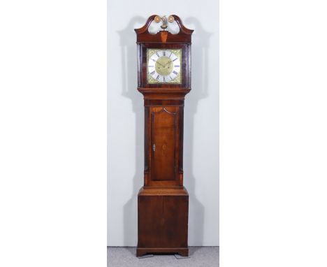 An 18th Century Oak Longcase Clock by Chaplin of Ashby (de-la Zouch), the 12ins square brass dial with silvered chapter ring,