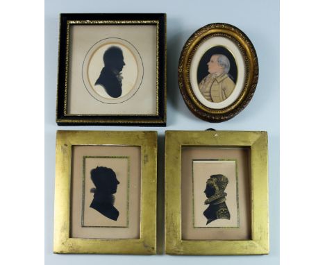 Late 18th Century English School - Miniature painting - Half length profile portrait of "Peter Brown Uncle of Peter Brown the