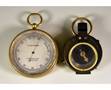 A Compensated Pocket Barometer, Late 19th Century, by T.A.R.S &amp; W Ltd, No. B2494,  with 2.5ins diameter engraved silvered