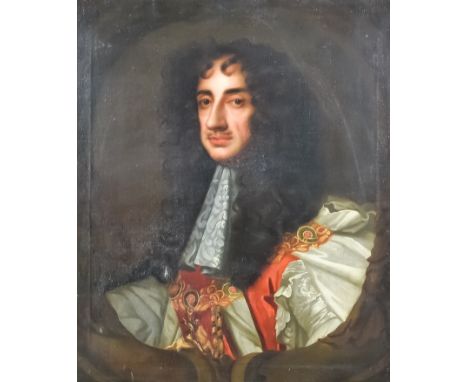 Late 17th/Early 18th Century English School after Sir Peter Lely (1618-1680) - Oil painting - Portrait of King Charles II wea