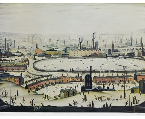 ARR Laurence Stephen Lowry (1887-1976) - Lithograph in colours - "The Pond", signed in pencil, and with Fine Art Trade gilt s