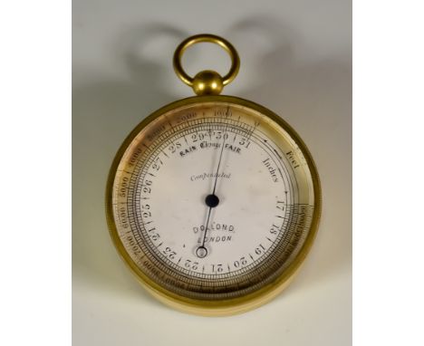 I* A Pocket Compensated Barometer, Thermometer and Compass Compendium, Circa 1868, by Dolland, with 1.75ins engraved and silv