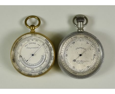 A Pocket Barometer Altimeter, Early 20th Century, by Short &amp; Mason Ltd. London, with 1.75ins diameter engraved silvered d