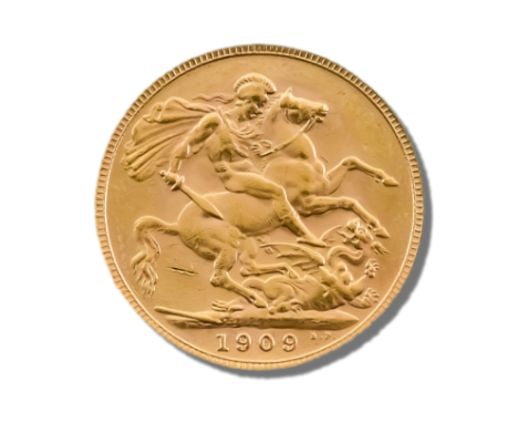 An Edward VII Sovereign, 1909, part of the sovereign portrait collection, serial no. 00141, fine, in original box with certif