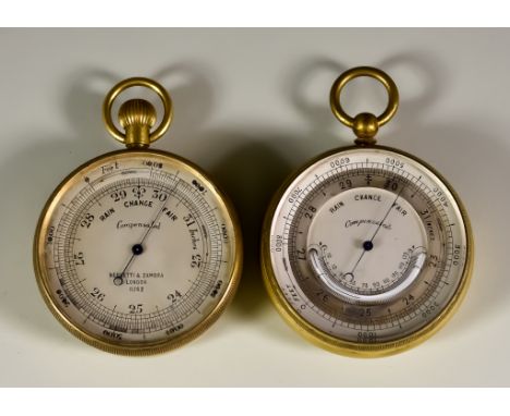 A Compensated Pocket Barometer, Circa 1928, by Nagretti & Zambra, London, No.11262, with 1.875ins diameter engraved silvered 