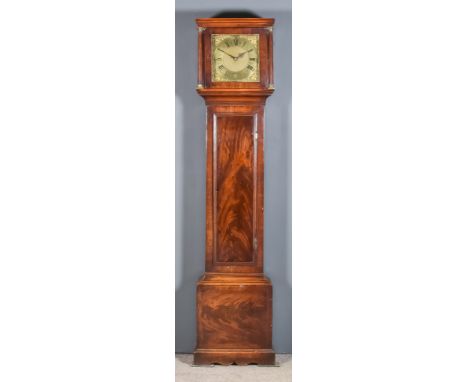 A Late 18th Century Mahogany Longcase Clock by Thomas Thatcher of Tenterden, the 11ins square brass dial with Roman and Arabi