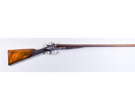 An Immaculate 12 Bore Side by Side Hammer Shotgun, by Garden of London, serial no. 3010, 30ins brown damascus steel barrels b