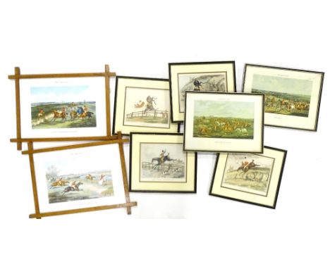 A collection of various later printed hunting scenes, to include the Quorn hunt, various amusing examples etc.