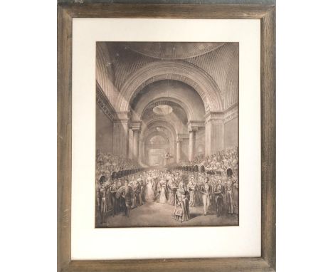 George Baxter, aquatint, 'Queen Victoria opening her first Parliament', 54x42cm 