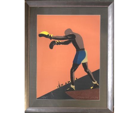 Eduardo Arroyo (1937-2018), 'Boxeur', lithograph, signed and numbered 107/150, dated 1984, 75x55.5cm 