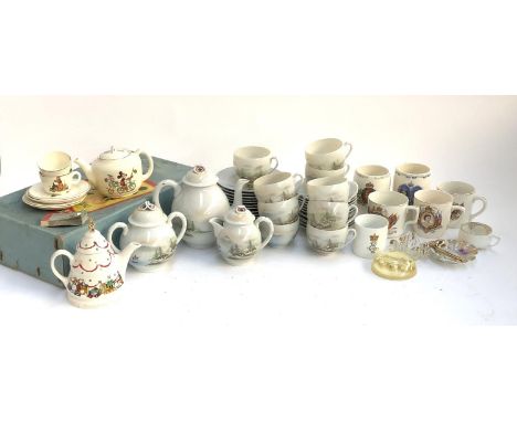 A mixed lot of ceramics to include Beswick part Walt Disney Disneyland nursery tea set, boxed, Wade Christmas teapot, Edward 