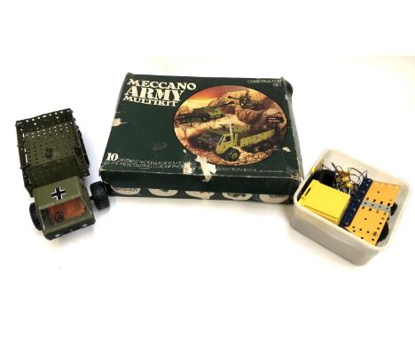 A small lot of vintage Meccano to include army multikit, boxed 