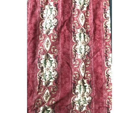 Two pairs of country house curtains, lined and interlined, each approx 270cm drop, 185cm ungathered width 