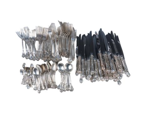 This beautiful collection features the Chantilly pattern with no monograms. Includes: 42 dinner knives with stainless steel b