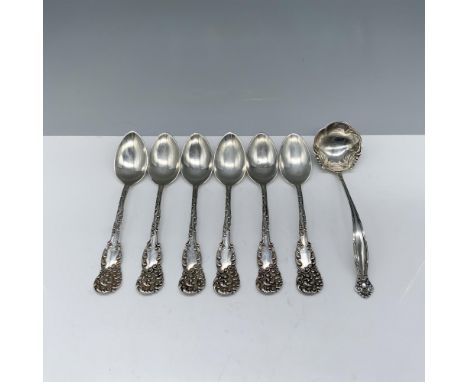 Fantastic collection of sterling silver spoons 202g that consists of 6 teaspoons with a Sterling AD Norton backstamp, and a l