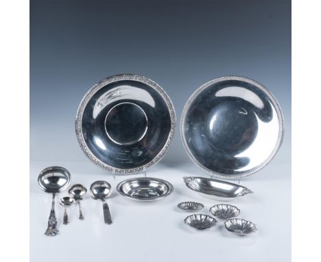 Amazing collection of sterling silver that includes an Amston sterling 472g platter backstamped Amston Sterling 463 Donatello