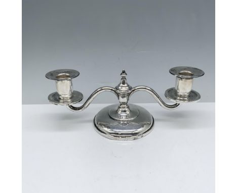 Beautiful two stand candlestick holder backstamped Black Starr and Gorham Sterling Cement Filled Reenforced with Rod. Additio