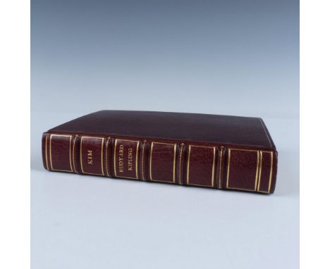 First edition book that is splendidly bound with brown leather and vibrant gilt. Now controversial, Rudyard Kipling wrote Kim