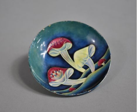 A Moorcroft Enamel Pin Dish, A Trial Piece by A Rose, Dated 21st February 2000, 7.5cm Diameter 