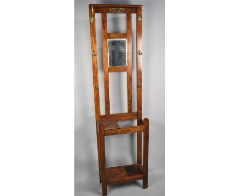 An Edwardian Oak Narrow Stick Stand, 49cms Wide 