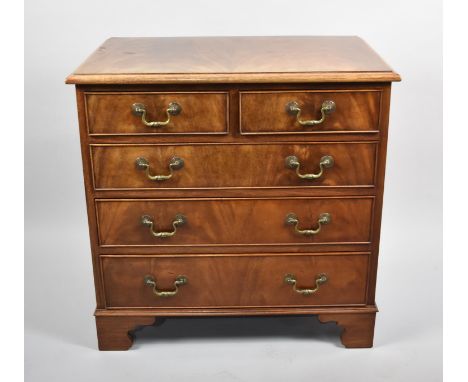 A Reproduction Mahogany Small Chest of Two Short and Three Long Drawers, Bracket Feet, 70cms by 43cms by 71cms High, Some Ven