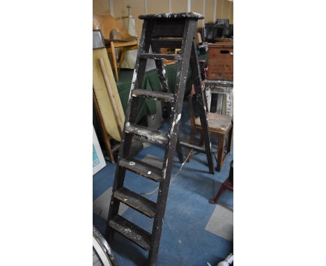 A Vintage Wooden Six Step Step Ladder 