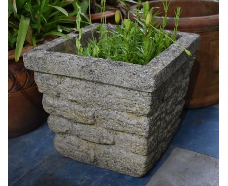 A Reconstituted Stone Square Garden Planter, 35cm 