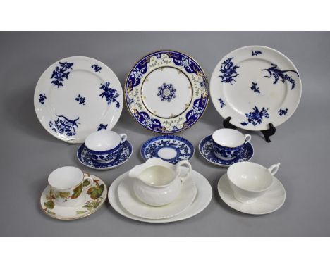 A Collection of Various Coalport China to Comprise Blue and White Cups and Saucers, Etc together with a Cauldon China Cabinet