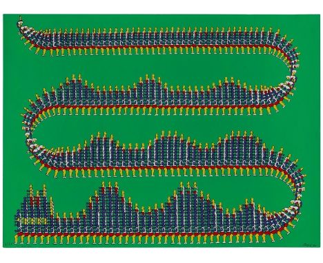 Siebdruck Thomas Bayrlegeb. 1937 Berlin "Lindwurm" u. re. sign. u. dat. Bayrle 70 u. li. m. d. Titel Exemplar 61/100 49,2 x 6