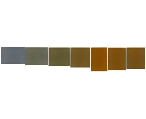 7-tlg. Gemälde Keiko Sadakanegeb. 1948 Tokio "grey-brown (900cm2)" je verso sign. u. dat. K. Sadakane '05 sowie m. d. Nummeri
