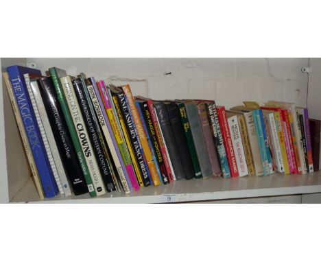 Collection of books on magic, clowns, make-up, etc.