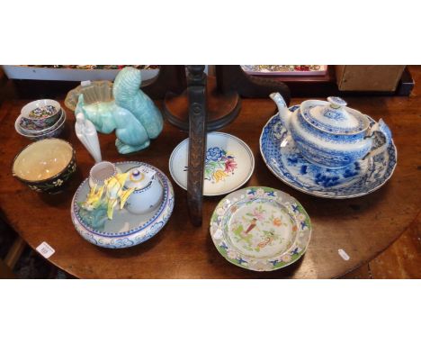 Assorted pottery and china, inc. Poole, Sylvac, Masons, etc.
