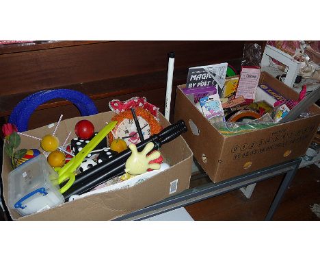Collection of magic tricks and accessories (two boxes)