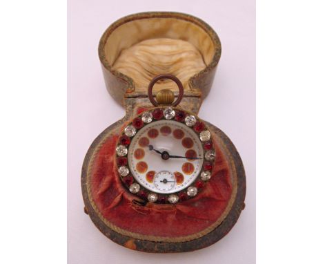 French brass and crystal ball clock in original case (case A/F)