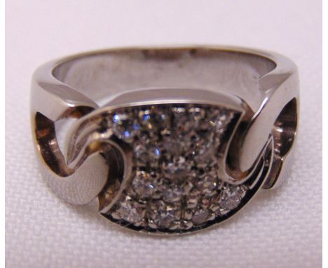 18ct white gold and diamond dress ring, approx total weight 7.8g