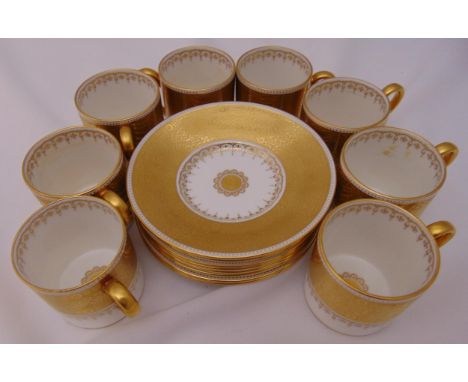 Minton gold backstamp Rare Atlantis pattern to include coffee cups and saucers (16)