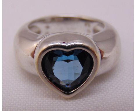 Piaget 18ct white gold and topaz heart shaped ring, approx total weight 13.8g