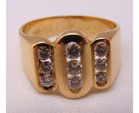 18ct yellow gold and diamond ring, approx total weight 12.1g