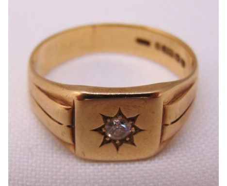 9ct yellow gold gypsy set diamond ring, approx total weight 5.6g