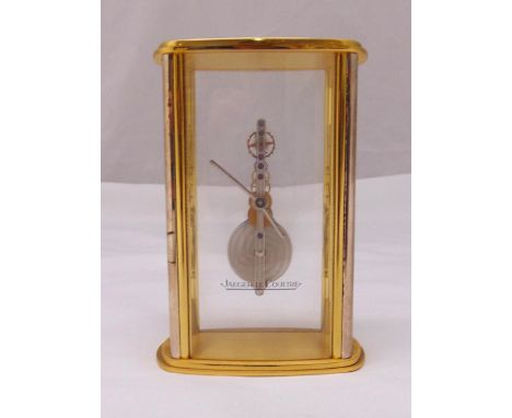 Jaeger-LeCoultre four glass rectangular skeleton clock, 12.5 x 8.5 x 5.5cm A/F